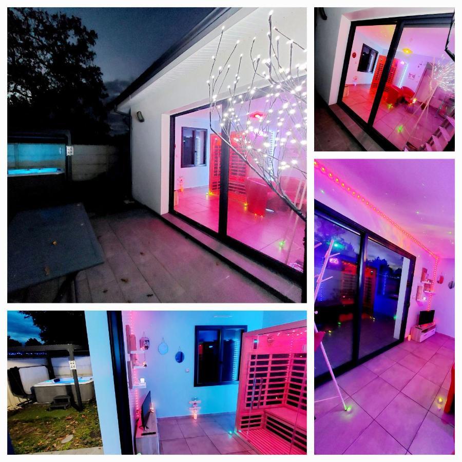 Un Sejour Romantique En Couple Avec Jacuzzi Prive Chromotherapie Jardin Maison Privee Ychoux Exterior photo